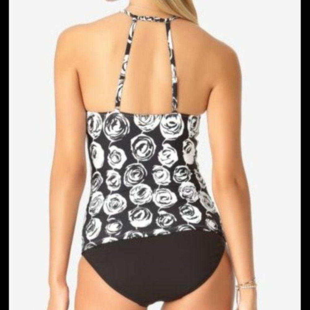 NWT Anne Cole Halter High Neck Floral Tankini Top and Bottom Set - Picture 3 of 14